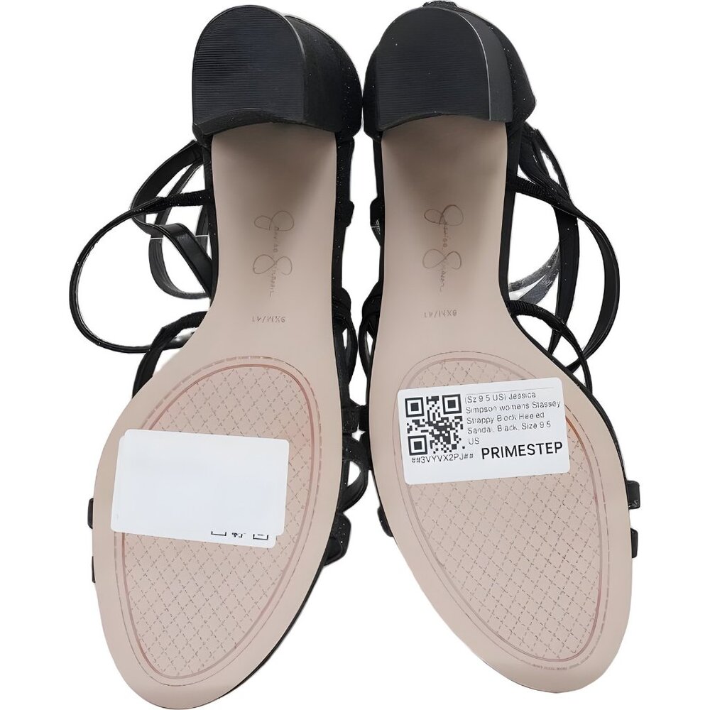 Jessica Simpson Stassey Strappy Block Heel Sandal Black Women's US 9.5 - Picture 6 of 6